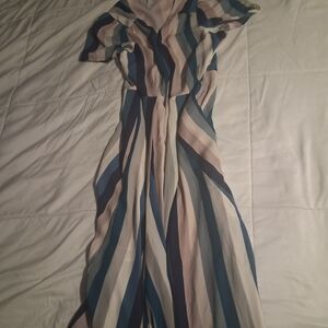 Leith Blue and Pink Striped Maxi Dress